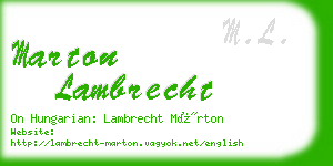 marton lambrecht business card